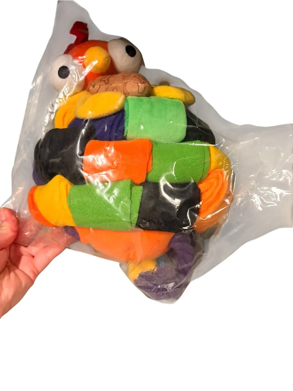 NWT- Plush Colorful Snake Small Pet Toy - Multicolor